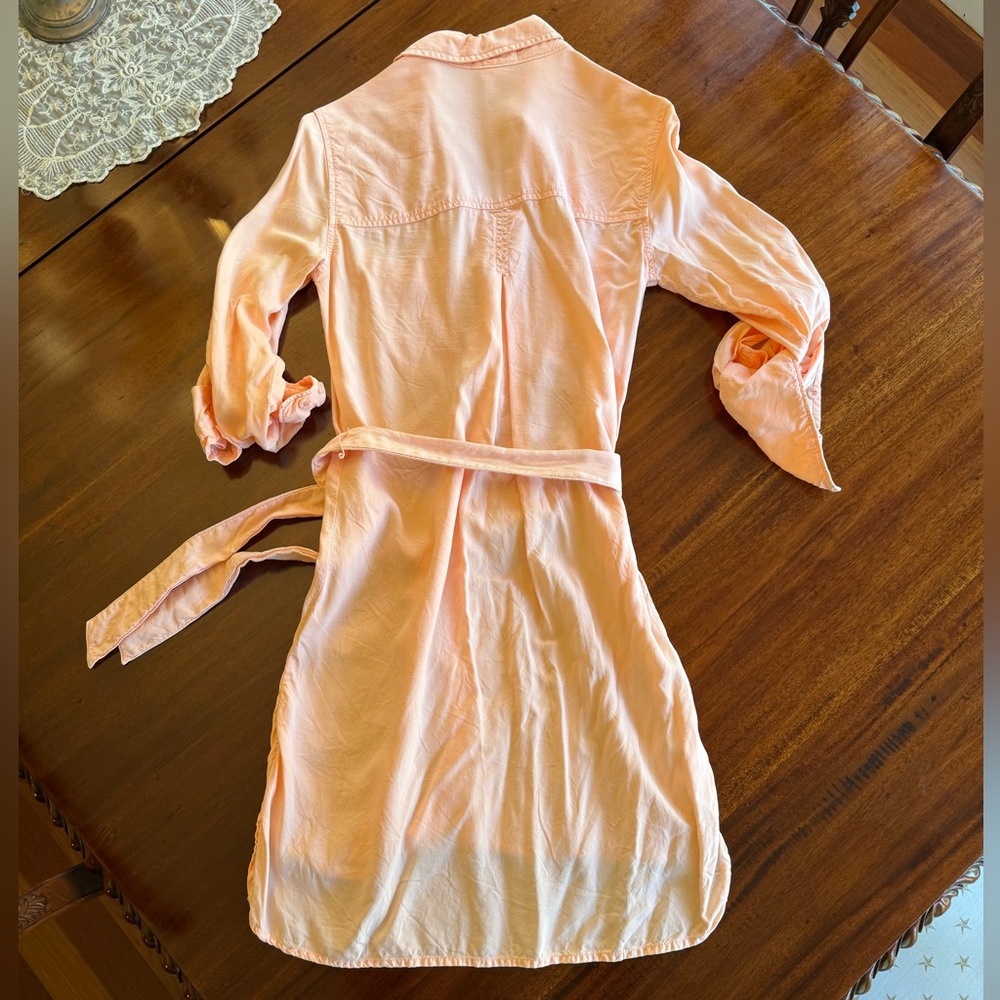 Cloth & Stone Peach Long Sleeve Tie Front Dress - Picture 6 of 10